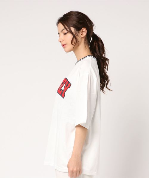 WEGO（ウィゴー）の「WEGO/カラーリブサガラロゴTシャツ（Tシャツ/カットソー・レディース・ホワイト/ブラック/イエロー/パープル/ピンク/グリーン・FREE）」の7枚目の写真