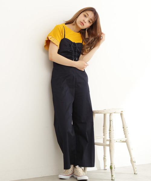 FREE'S MART（フリーズマート）の「センターギャザーコンビネゾン（つなぎ/オールインワン・レディース・ベージュ/ネイビー・FREE）」の10枚目の写真