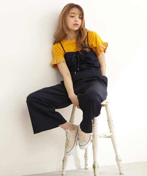 FREE'S MART（フリーズマート）の「センターギャザーコンビネゾン（つなぎ/オールインワン・レディース・ベージュ/ネイビー・FREE）」の11枚目の写真