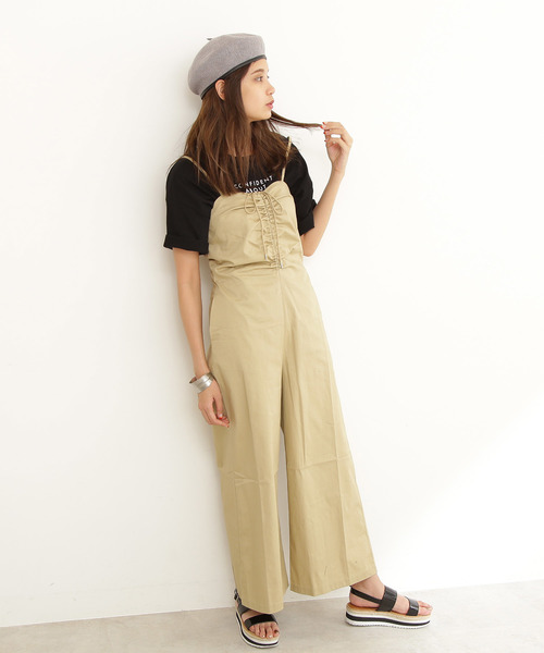 FREE'S MART（フリーズマート）の「センターギャザーコンビネゾン（つなぎ/オールインワン・レディース・ベージュ/ネイビー・FREE）」の14枚目の写真