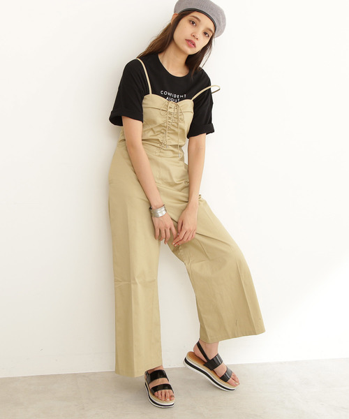 FREE'S MART（フリーズマート）の「センターギャザーコンビネゾン（つなぎ/オールインワン・レディース・ベージュ/ネイビー・FREE）」の15枚目の写真