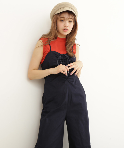 FREE'S MART（フリーズマート）の「センターギャザーコンビネゾン（つなぎ/オールインワン・レディース・ベージュ/ネイビー・FREE）」の18枚目の写真