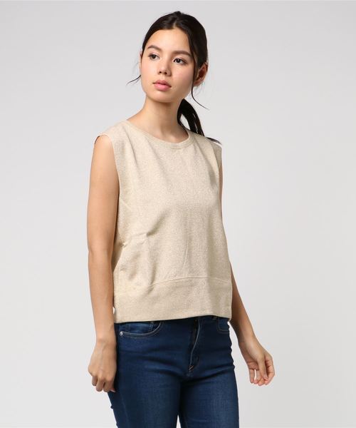 SLOBE citron.(スローブシトロン)の「SLOBE citron.ラメ裏毛プルオーバー◆(Tシャツ/カットソー・レディース・シルバー/ゴールド・FREE)」の4枚目の写真