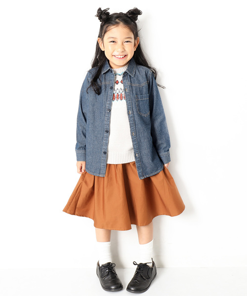 devirock（デビロック）の「長袖デニムシャツ（シャツ/ブラウス・キッズ・ネイビー/サックスブルー/ブルー系その他・110cm/100cm/120cm/130cm/140cm/150cm/160cm）」の7枚目の写真