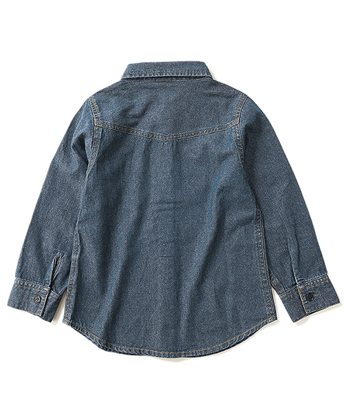 devirock（デビロック）の「長袖デニムシャツ（シャツ/ブラウス・キッズ・ネイビー/サックスブルー/ブルー系その他・110cm/100cm/120cm/130cm/140cm/150cm/160cm）」の10枚目の写真