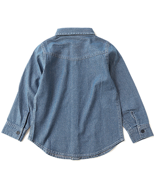 devirock（デビロック）の「長袖デニムシャツ（シャツ/ブラウス・キッズ・ネイビー/サックスブルー/ブルー系その他・110cm/100cm/120cm/130cm/140cm/150cm/160cm）」の11枚目の写真