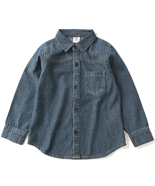devirock（デビロック）の「長袖デニムシャツ（シャツ/ブラウス・キッズ・ネイビー/サックスブルー/ブルー系その他・110cm/100cm/120cm/130cm/140cm/150cm/160cm）」の17枚目の写真