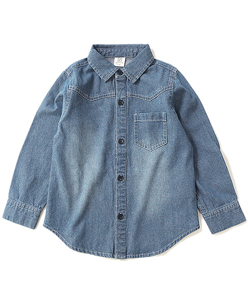 devirock（デビロック）の「長袖デニムシャツ（シャツ/ブラウス・キッズ・ネイビー/サックスブルー/ブルー系その他・110cm/100cm/120cm/130cm/140cm/150cm/160cm）」の18枚目の写真