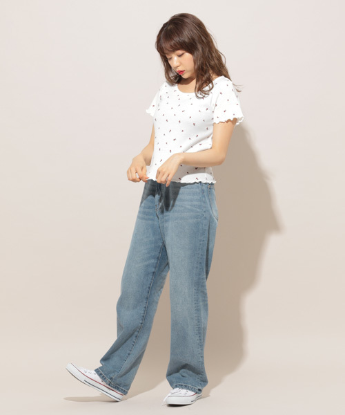 apres jour(アプレジュール)の「花柄ワッフルTシャツ【ZOZOTOWN限定アイテム】(Tシャツ/カットソー・レディース・ベージュ/オフホワイト・フリー)」の7枚目の写真