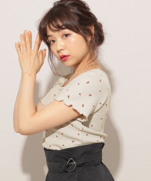 花柄ワッフルTシャツ【ZOZOTOWN限定アイテム】（Tシャツ/カットソー