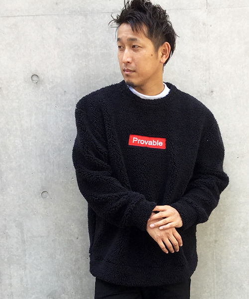 VENCEEXCHANGE（ヴァンスエクスチェンジ）の「ソフトボアクルーネックプルオーバー（ニット/セーター・メンズ・ブラック/オフホワイト・MEDIUM/LARGE）」の2枚目の写真