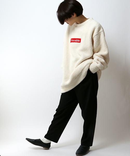 VENCEEXCHANGE（ヴァンスエクスチェンジ）の「ソフトボアクルーネックプルオーバー（ニット/セーター・メンズ・ブラック/オフホワイト・MEDIUM/LARGE）」の14枚目の写真