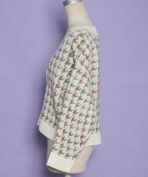 AS KNOW AS PINKY（アズノゥアズピンキー）の「☆ZOZO限定☆ジャガードチェックカーデ【カーディガン】（カーディガン/ボレロ・レディース・ホワイト/グレー/モカ/ライトベージュ・FREE）」の10枚目の写真