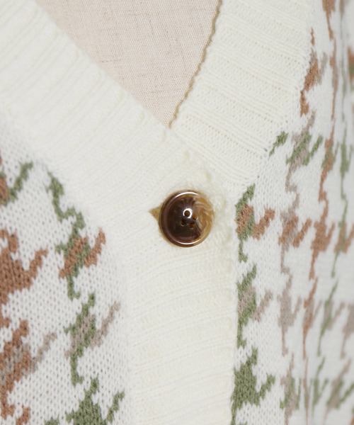 AS KNOW AS PINKY（アズノゥアズピンキー）の「☆ZOZO限定☆ジャガードチェックカーデ【カーディガン】（カーディガン/ボレロ・レディース・ホワイト/グレー/モカ/ライトベージュ・FREE）」の9枚目の写真