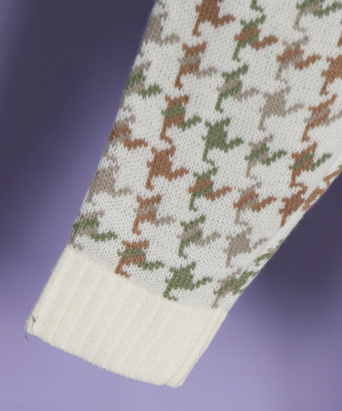 AS KNOW AS PINKY（アズノゥアズピンキー）の「☆ZOZO限定☆ジャガードチェックカーデ【カーディガン】（カーディガン/ボレロ・レディース・ホワイト/グレー/モカ/ライトベージュ・FREE）」の6枚目の写真