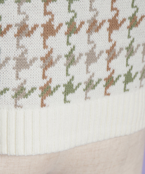 AS KNOW AS PINKY（アズノゥアズピンキー）の「☆ZOZO限定☆ジャガードチェックカーデ【カーディガン】（カーディガン/ボレロ・レディース・ホワイト/グレー/モカ/ライトベージュ・FREE）」の7枚目の写真