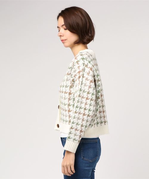 AS KNOW AS PINKY（アズノゥアズピンキー）の「☆ZOZO限定☆ジャガードチェックカーデ【カーディガン】（カーディガン/ボレロ・レディース・ホワイト/グレー/モカ/ライトベージュ・FREE）」の12枚目の写真