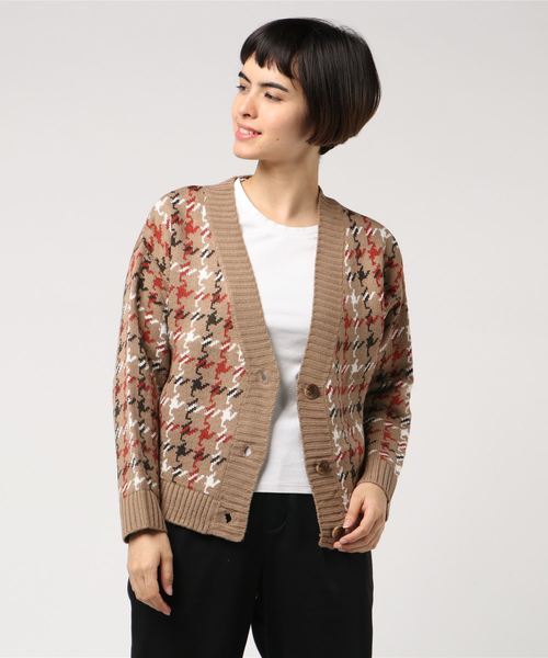 AS KNOW AS PINKY（アズノゥアズピンキー）の「☆ZOZO限定☆ジャガードチェックカーデ【カーディガン】（カーディガン/ボレロ・レディース・ホワイト/グレー/モカ/ライトベージュ・FREE）」の13枚目の写真