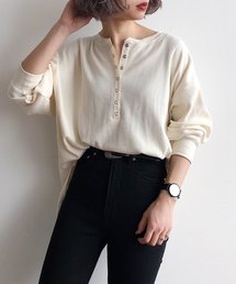 PAGEBOY | ハニカムヘンリーネックプルオーバー(Tシャツ/カットソー)