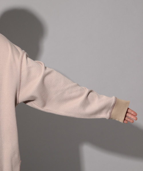 PAGEBOY（ページボーイ）の「ハニカムヘンリーネックプルオーバー（Tシャツ/カットソー・レディース・ベージュ/オフホワイト/ブラック/アイボリー・FREE）」の5枚目の写真