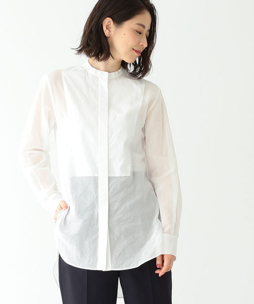 Demi-Luxe BEAMS（デミルクス ビームス）の「Demi-Luxe BEAMS / オーガンジー チュニックシャツ（シャツ/ブラウス・レディース・ブラック/オフホワイト・38/36）」の13枚目の写真