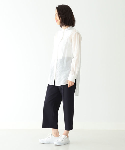 Demi-Luxe BEAMS（デミルクス ビームス）の「Demi-Luxe BEAMS / オーガンジー チュニックシャツ（シャツ/ブラウス・レディース・ブラック/オフホワイト・38/36）」の5枚目の写真