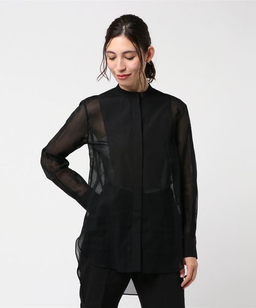 Demi-Luxe BEAMS（デミルクス ビームス）の「Demi-Luxe BEAMS / オーガンジー チュニックシャツ（シャツ/ブラウス・レディース・ブラック/オフホワイト・38/36）」の6枚目の写真