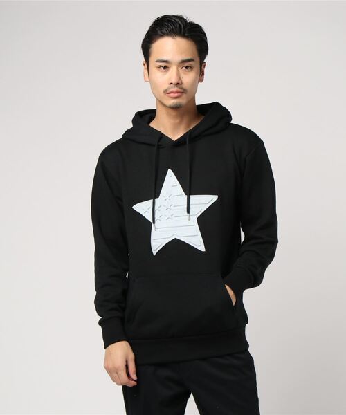 STYLEBLOCK（スタイルブロック）の「デニムエンボスプリントパーカー（パーカー・メンズ・ブラック/ベージュ/オフホワイト・M/L）」の3枚目の写真