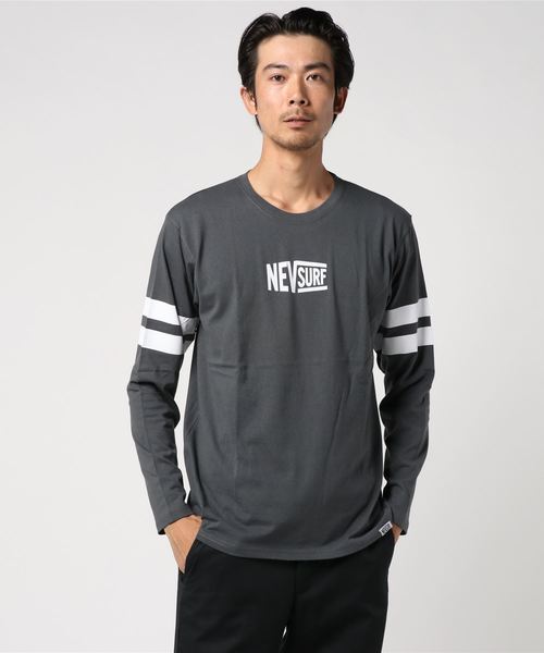 NEV(ネブ)の「プリント長袖Tシャツ ロンT カットソー(Tシャツ/カットソー・メンズ・ブラック/ネイビー/オフホワイト/ターコイズブルー/クリーム/ホワイト系その他/ブラック系その他/チャコール・M/L/XL)」の5枚目の写真
