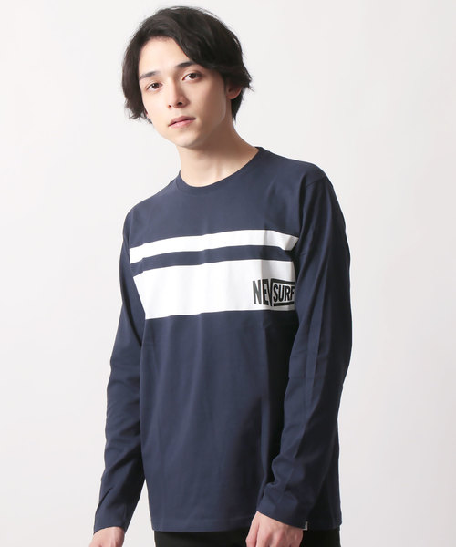 NEV(ネブ)の「プリント長袖Tシャツ ロンT カットソー(Tシャツ/カットソー・メンズ・ブラック/ネイビー/オフホワイト/ターコイズブルー/クリーム/ホワイト系その他/ブラック系その他/チャコール・M/L/XL)」の7枚目の写真