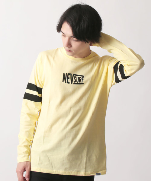 NEV(ネブ)の「プリント長袖Tシャツ ロンT カットソー(Tシャツ/カットソー・メンズ・ブラック/ネイビー/オフホワイト/ターコイズブルー/クリーム/ホワイト系その他/ブラック系その他/チャコール・M/L/XL)」の6枚目の写真