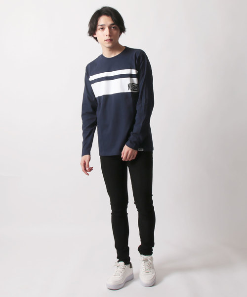 NEV(ネブ)の「プリント長袖Tシャツ ロンT カットソー(Tシャツ/カットソー・メンズ・ブラック/ネイビー/オフホワイト/ターコイズブルー/クリーム/ホワイト系その他/ブラック系その他/チャコール・M/L/XL)」の15枚目の写真