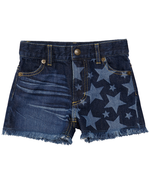 X-girl Stages(エックスガールステージス)の「STARS SHORT PANT (2T・3T)(その他パンツ・キッズ・インディゴブルー/マルチ・2T/3T)」の4枚目の写真