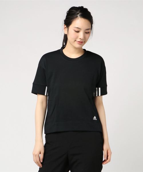 adidas（アディダス）の「アディダス adidas WSPORT2STREETスウェットTシャツAP（スウェット・レディース・ブラック/グレー/レモンイエロー・M/L/S/XL）」の2枚目の写真