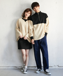 PairPair | 配色裏毛ハーフジッププルオーバー(Tシャツ/カットソー)
