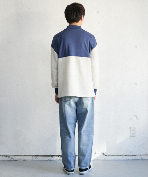 PairPair（ペアペア）の「配色裏毛ハーフジッププルオーバー（Tシャツ/カットソー・メンズ・ライトグレー/ベージュ・FREE）」の6枚目の写真