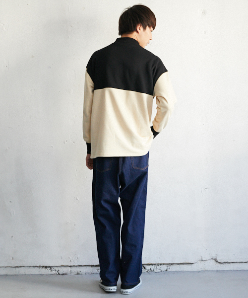 PairPair（ペアペア）の「配色裏毛ハーフジッププルオーバー（Tシャツ/カットソー・メンズ・ライトグレー/ベージュ・FREE）」の13枚目の写真