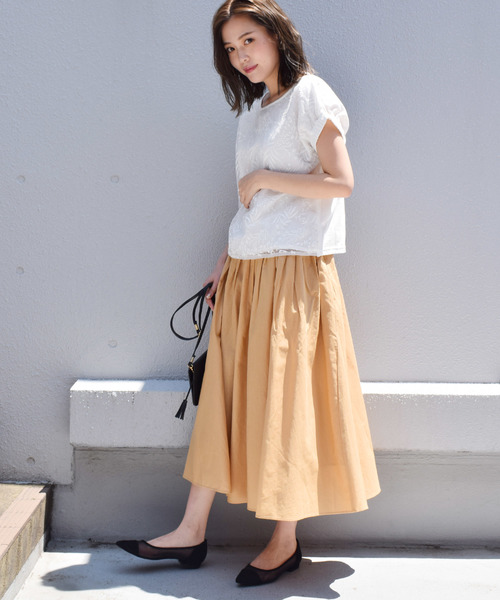 PICCIN(ピッチン)の「キレイ色綿麻スカート(スカート・レディース・イエロー/グリーン・MEDIUM)」の16枚目の写真