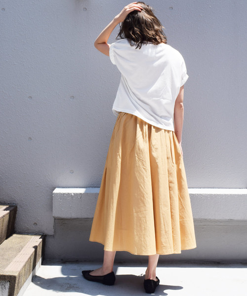 PICCIN(ピッチン)の「キレイ色綿麻スカート(スカート・レディース・イエロー/グリーン・MEDIUM)」の14枚目の写真