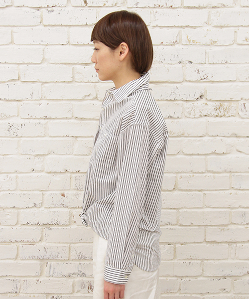GALLARDAGALANTE(ガリャルダガランテ)の「タイプライターシャツ(シャツ/ブラウス・レディース・ストライプ/ホワイト・FREE)」の7枚目の写真