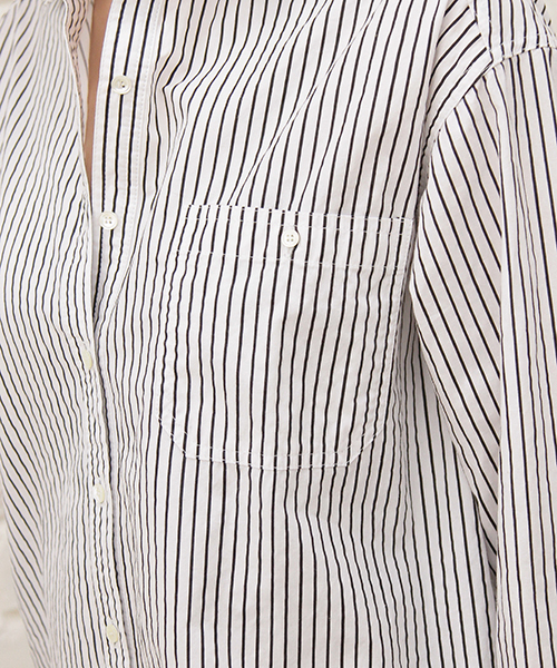 GALLARDAGALANTE(ガリャルダガランテ)の「タイプライターシャツ(シャツ/ブラウス・レディース・ストライプ/ホワイト・FREE)」の10枚目の写真