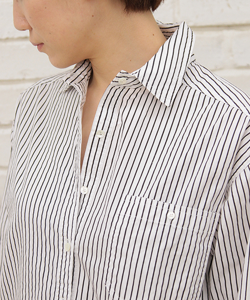 GALLARDAGALANTE(ガリャルダガランテ)の「タイプライターシャツ(シャツ/ブラウス・レディース・ストライプ/ホワイト・FREE)」の5枚目の写真