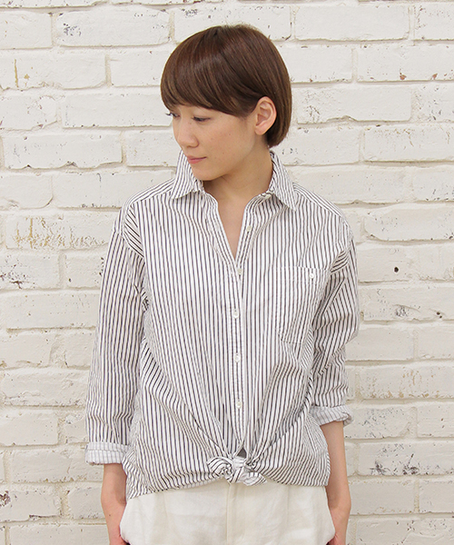 GALLARDAGALANTE(ガリャルダガランテ)の「タイプライターシャツ(シャツ/ブラウス・レディース・ストライプ/ホワイト・FREE)」の4枚目の写真