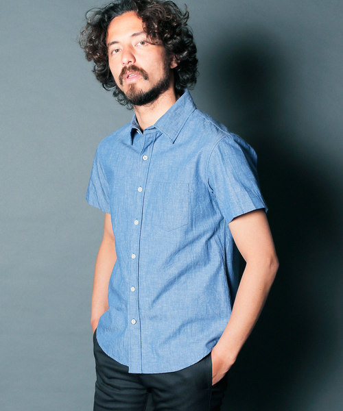 Magine（マージン）の「【Magine】CTN/LI TWILL STANDARD SHIRTS S/S : コットンリネン　ツイル　スタンダードシャツ（シャツ/ブラウス・メンズ・ホワイト/ブラック/ベージュ/ブルー・44/46/48）」の4枚目の写真