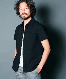 【Magine】CTN/LI TWILL STANDARD SHIRTS S/S : コットンリネン　ツイル　スタンダードシャツ