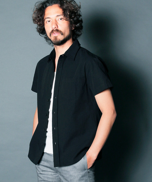 Magine（マージン）の「【Magine】CTN/LI TWILL STANDARD SHIRTS S/S : コットンリネン　ツイル　スタンダードシャツ（シャツ/ブラウス・メンズ・ホワイト/ブラック/ベージュ/ブルー・44/46/48）」の3枚目の写真