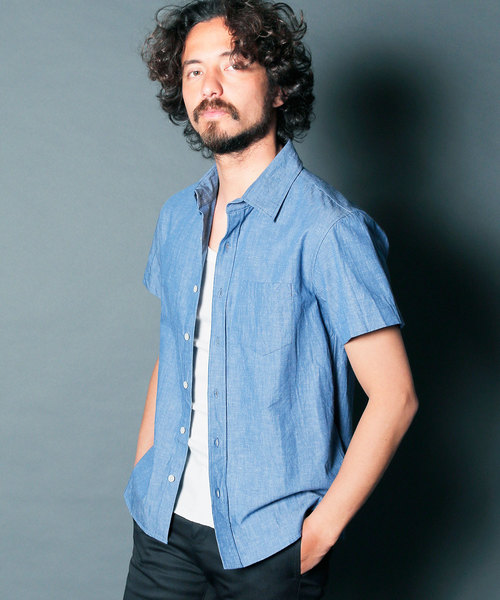 Magine（マージン）の「【Magine】CTN/LI TWILL STANDARD SHIRTS S/S : コットンリネン　ツイル　スタンダードシャツ（シャツ/ブラウス・メンズ・ホワイト/ブラック/ベージュ/ブルー・44/46/48）」の11枚目の写真
