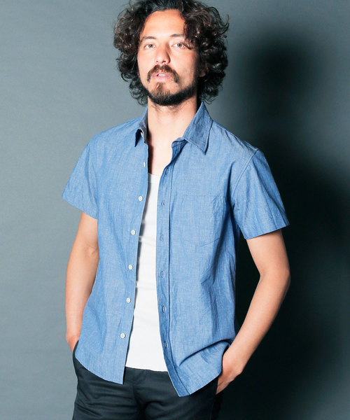 Magine（マージン）の「【Magine】CTN/LI TWILL STANDARD SHIRTS S/S : コットンリネン　ツイル　スタンダードシャツ（シャツ/ブラウス・メンズ・ホワイト/ブラック/ベージュ/ブルー・44/46/48）」の12枚目の写真