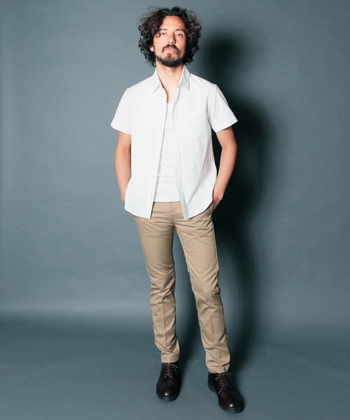Magine（マージン）の「【Magine】CTN/LI TWILL STANDARD SHIRTS S/S : コットンリネン　ツイル　スタンダードシャツ（シャツ/ブラウス・メンズ・ホワイト/ブラック/ベージュ/ブルー・44/46/48）」の15枚目の写真