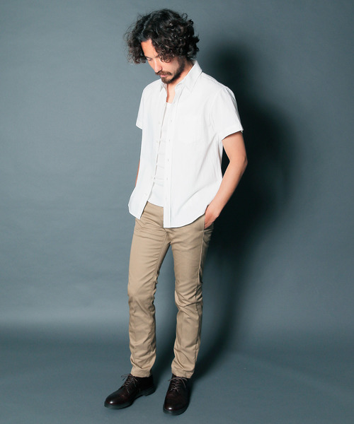 Magine（マージン）の「【Magine】CTN/LI TWILL STANDARD SHIRTS S/S : コットンリネン　ツイル　スタンダードシャツ（シャツ/ブラウス・メンズ・ホワイト/ブラック/ベージュ/ブルー・44/46/48）」の16枚目の写真